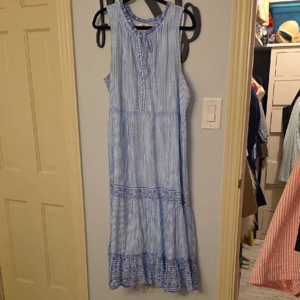 Vineyard Vines Light Blue Striped Maxi Dress